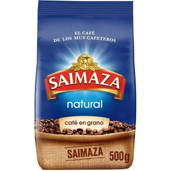 Café natural en grano SAIMAZA, paquete 500 g - 1 ud - Imagen del producto en Findit