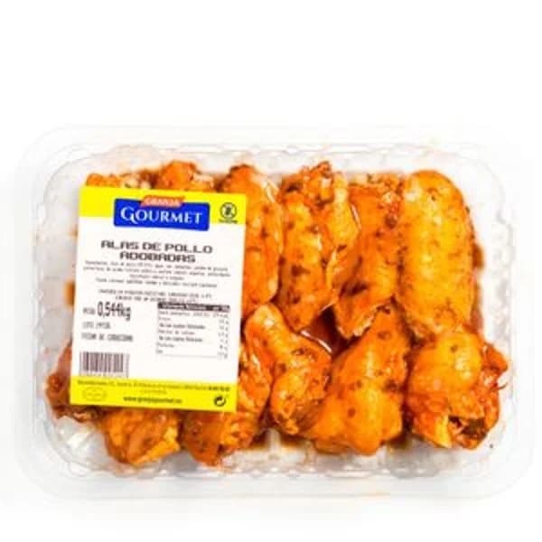 Alas de pollo adobadas (bandeja 550 g aprox) - 1 kg - Imagen del producto en Findit