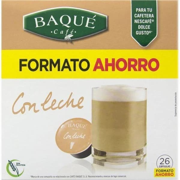 Café con leche comp. Dolce Gusto BAQUÉ, caja 26 uds - 26 ud - Imagen del producto en Findit
