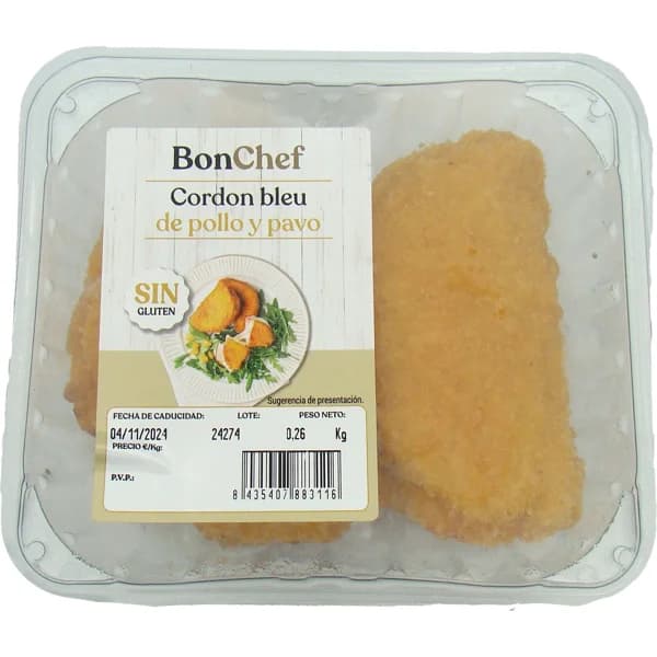 Cordon Bleu Pollo/Pavo - 0.26 kg - Imagen del producto en Findit