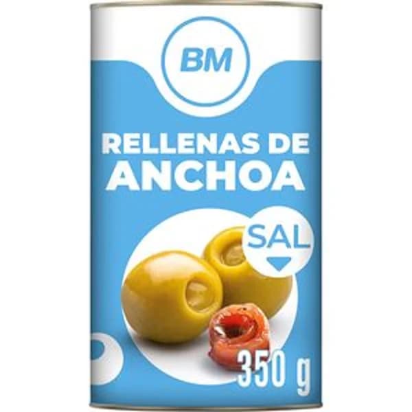 Aceituna rellena bajo en sal 350 g - 0.15 kg - Imagen del producto en Findit
