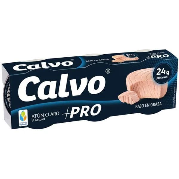Atún claro natural +PRO CALVO, pack 3x65 g - 1 ud - Imagen del producto en Findit