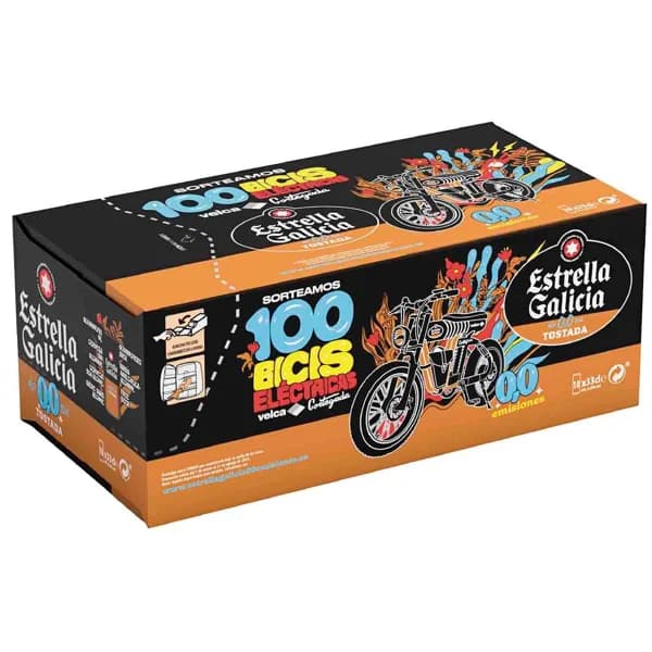 Cerveza 0,0 tostada ESTRELLA GALICIA, pack lata 10x33 cl - 1 ud - Imagen del producto en Findit