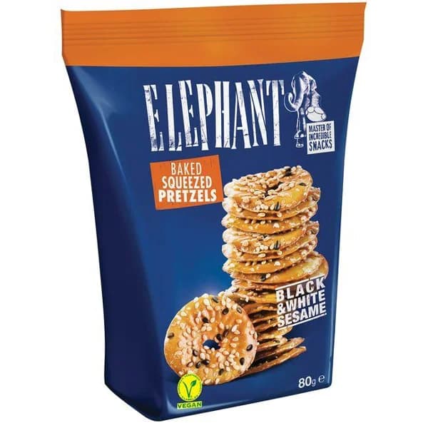 Pretzel con sésamo ELEPHANT, bolsa 80 g - 1 ud - Imagen del producto en Findit