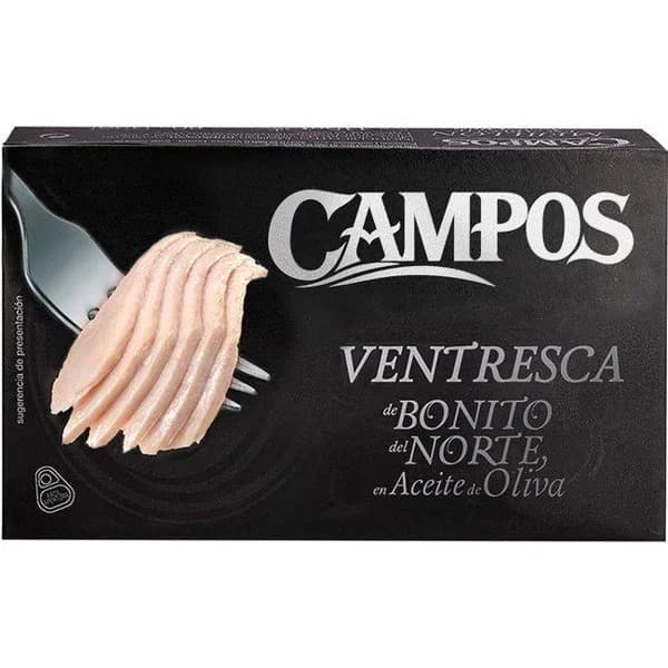 Ventresca de bonito en aceite de oliva CAMPOS, lata 115 g - 1 ud - Imagen del producto en Findit