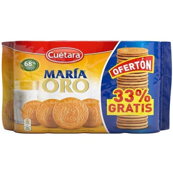 Galleta María Oro CUÉTARA, paquete 600 g + 33% Gratis - 1 ud - Imagen del producto en Findit