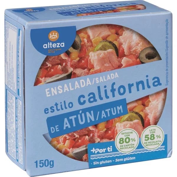 Ensalada Atun California (Zanahoria, Maiz, Pepinil - 0.13 kg - Imagen del producto en Findit