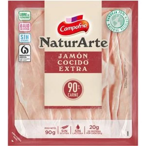 Jamón cocido 90% asado y ahumado natural 90 g - 0.1 kg - Imagen del producto en Findit