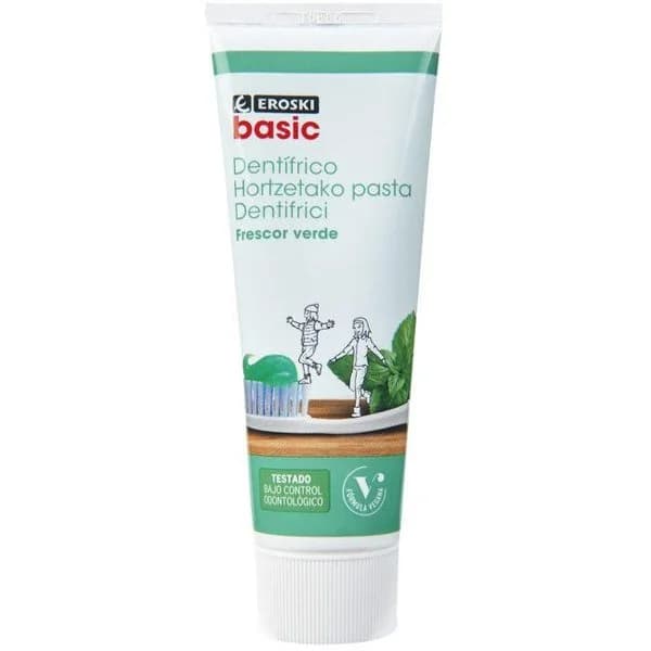 Dentífrico frescor verde EROSKI BASIC, tubo 75 ml - 0.08 l - Imagen del producto en Findit
