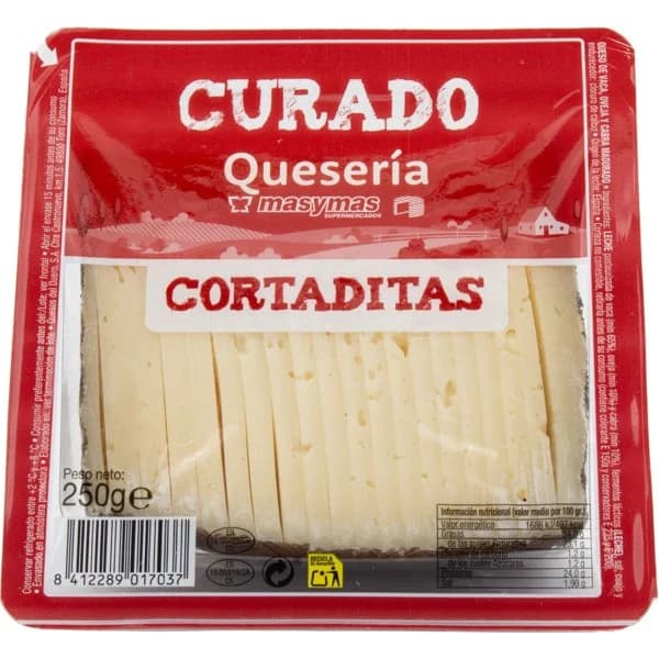 Queso Curado Cortaditas - 0.25 kg - Imagen del producto en Findit