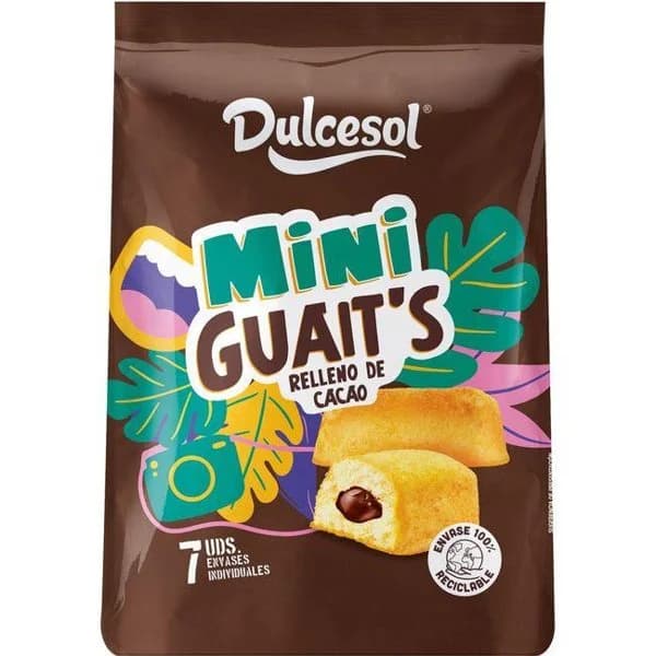 Miniguait relleno de cacao DULCESOL, 7 uds, bolsa 154 g - 1 ud - Imagen del producto en Findit