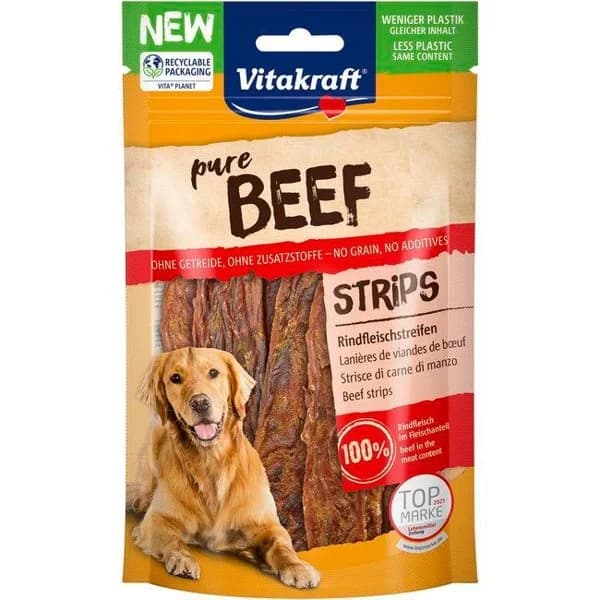 Snack tira nature de ternera para perro VITAKRAFT, bolsa 80 g - 1 ud - Imagen del producto en Findit