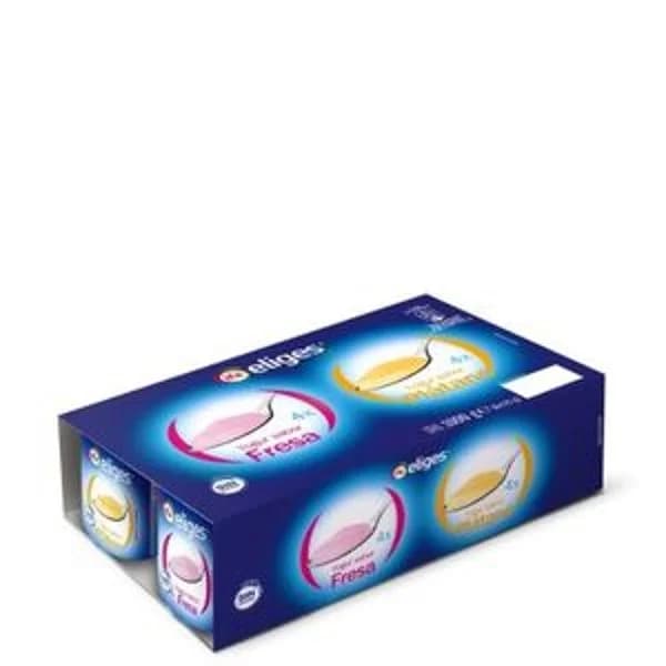 Yogur sabor fresa y plátano 8x125 g - 1 kg - Imagen del producto en Findit