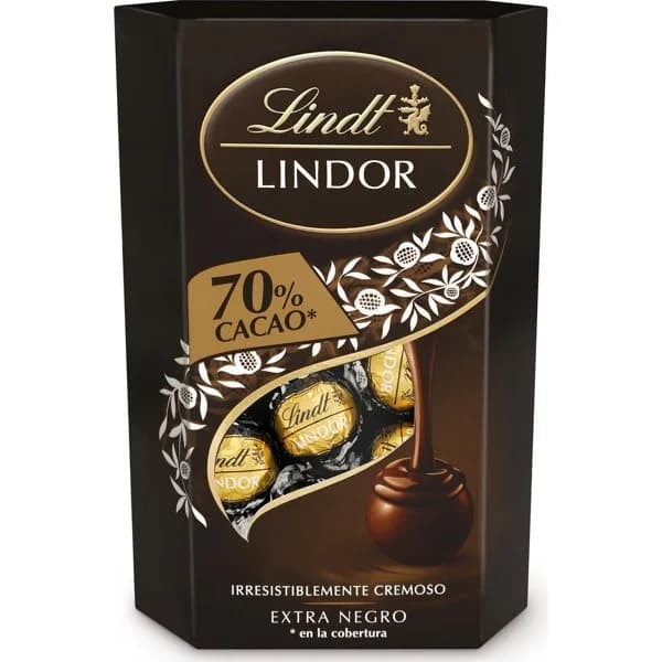 Bombones de cacao 70% LINDT Cornet Lindor, caja 200 g - 0.2 kg - Imagen del producto en Findit