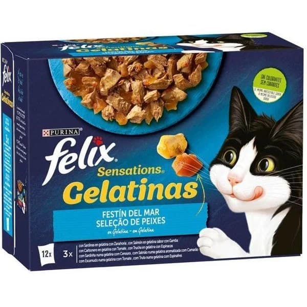 Festín del mar sensations en gelatina gato FÉLIX, pack 12x85 g - 1 ud - Imagen del producto en Findit