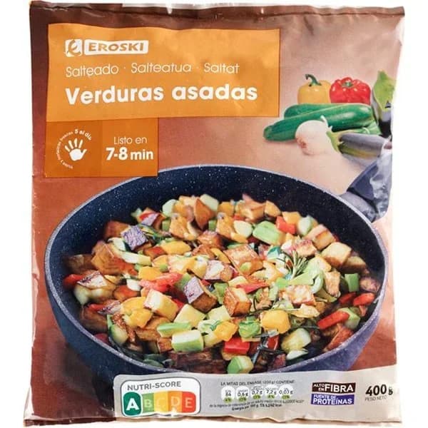 Salteado de verduras asadas EROSKI, bolsa 400 g - 0.4 kg - Imagen del producto en Findit