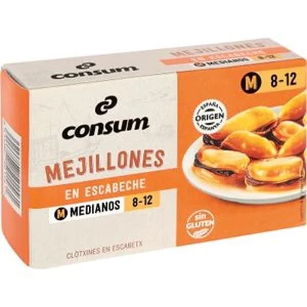 Mejillones en Escabeche 8/12 Piezas - 0.07 kg - Imagen del producto en Findit