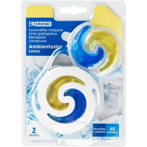 Ambientador lavavajillas limón EROSKI, pack 2 uds - 2 ud - Imagen del producto en Findit