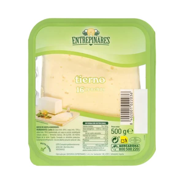 Queso lonchas tierno mezcla Entrepinares - 1 ud - Imagen del producto en Findit