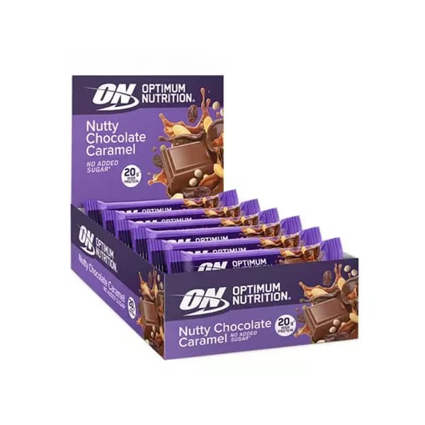 Optimum Nutrition - Nutty Chocolate caramel (10 barritas x 70 g) - 0.7 kg - Imagen del producto en Findit