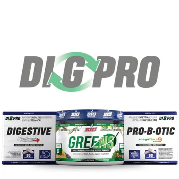 BIG - Pack DI G PRO (Greens (150 g) + Probiotico Megaflora 9 (60 caps) + Digezyme (60 caps)) - 1 ud - Imagen del producto en Findit
