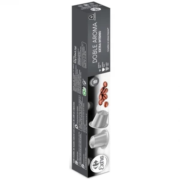 Café cápsulas doble aroma Carrefour Extra compatible con Nespresso 10 ud. - 9.83 ud - Imagen del producto en Findit