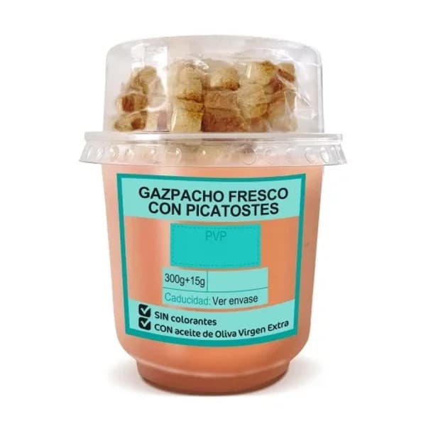 Gazpacho fresco con picatostes 315 g - 0.32 kg - Imagen del producto en Findit