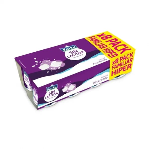 Leche fermentada natural azucarada Kaiku sin lactosa pack de 8 unidades de 125 g. - 1 ud - Imagen del producto en Findit
