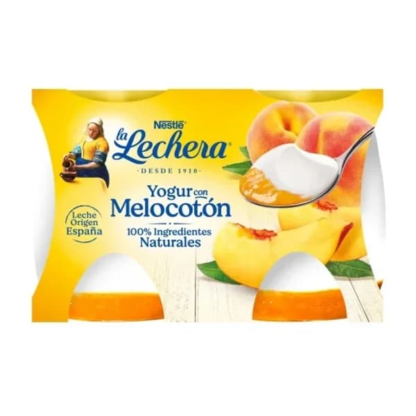 Yogur con melocotón Nestlé La Lechera pack de 2 unidades de 125 g. - 0.25 kg - Imagen del producto en Findit