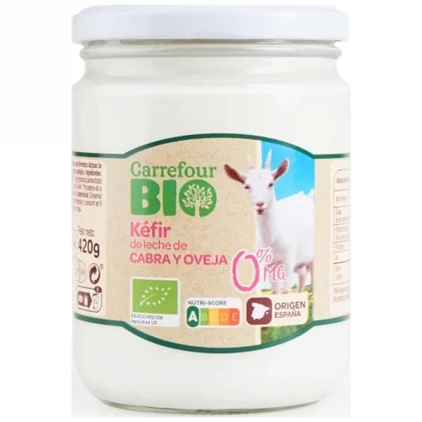 Kéfir de leche de cabra y oveja desnatado ecológico Carrefour Bio 420 g. - 0.42 kg - Imagen del producto en Findit