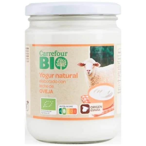 Yogur natural de leche de oveja pasteurizada ecológica Carrefour Bio 420 g. - 0.42 kg - Imagen del producto en Findit