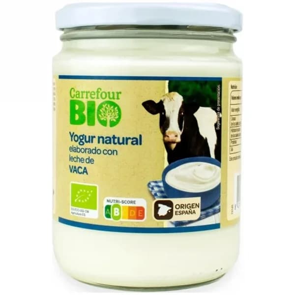 Yogur natural de leche de vaca ecológica Carrefour Bio 420 g. - 0.42 kg - Imagen del producto en Findit