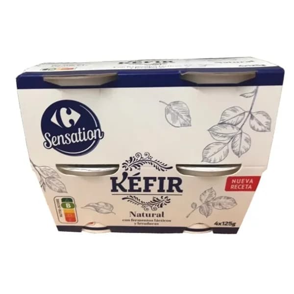 Kéfir natural Carrefour Sensation pack de 4 unidades de 125 g. - 0.5 kg - Imagen del producto en Findit