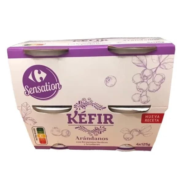 Kéfir de arándanos Carrefour Sensation pack de 4 unidades de 125 g. - 0.5 kg - Imagen del producto en Findit