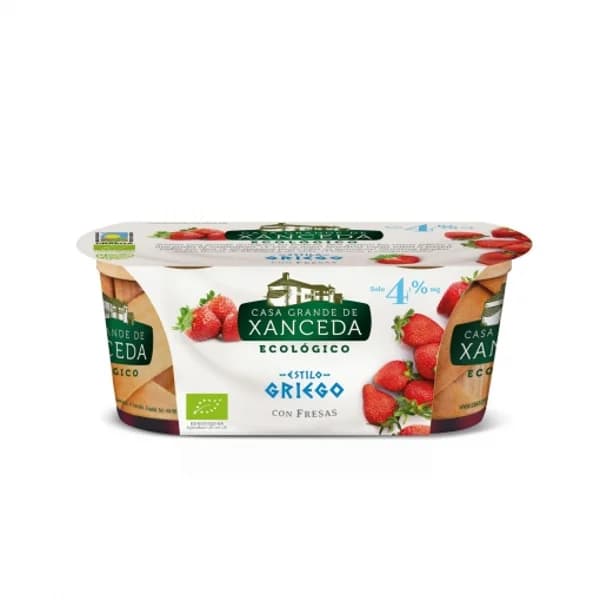 Yogur estilo griego con fresas ecológico Casa Grande de Xanceda sin gluten pack de 2 unidades de 125 g. - 0.25 kg - Imagen del producto en Findit