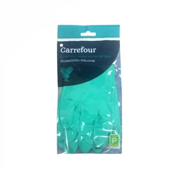 2 Guantes especial lejía de Nitrilo Carrefour  P - Verde - 1 ud - Imagen del producto en Findit