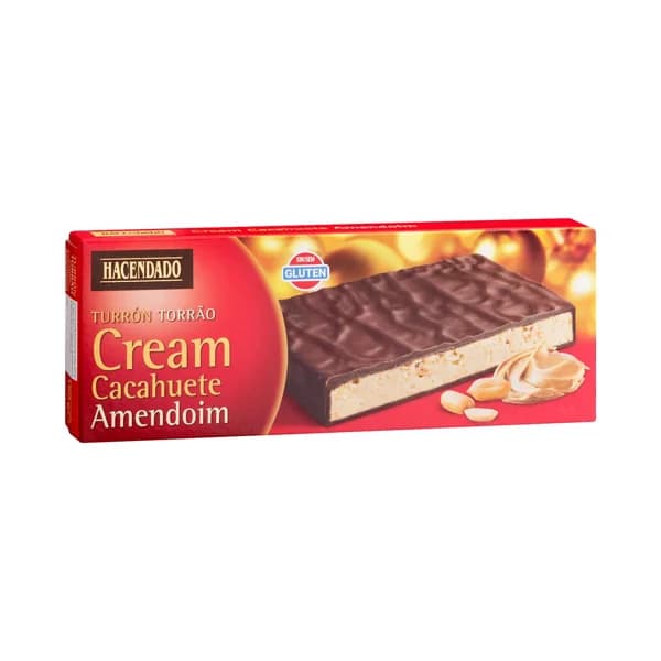 Turrón de chocolate con leche Cream cacahuete Hacendado con caramelo troceado - 1 ud - Imagen del producto en Findit