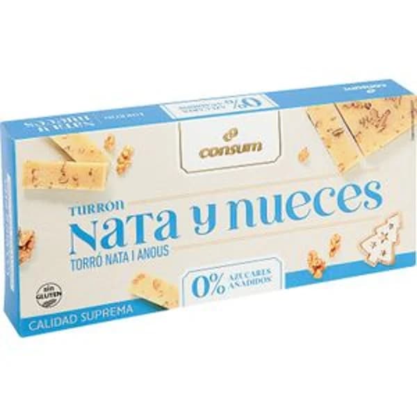Turrón Nata Nueces sin Azúcar - 1 ud - Imagen del producto en Findit