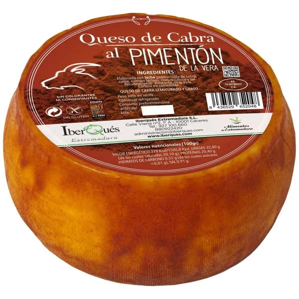 Queso de cabra al pimentón IBERQUES, pieza 900 g - 1 ud - Imagen del producto en Findit