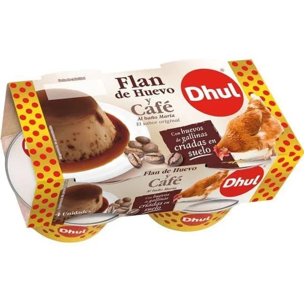 Flan de huevo y café DHUL, pack 4x110 g - 1 ud - Imagen del producto en Findit