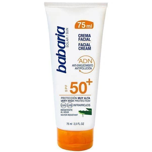 Crema facial solar SPF50+ BABARIA, tubo 75 ml - 1 ud - Imagen del producto en Findit