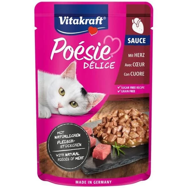 Alimento c/ trozos de corazón para gato VITAKRAFT P., sobre 85 g - 1 ud - Imagen del producto en Findit