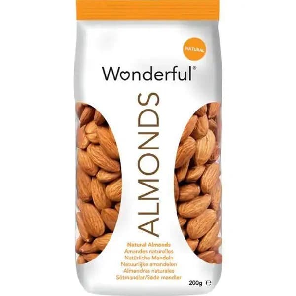 Almendras al natural con piel WONDERFUL, bolsa 200 g - 1 ud - Imagen del producto en Findit
