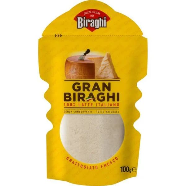 Queso rallado fresco BIRAGHI, bolsa 100 g - 1 ud - Imagen del producto en Findit