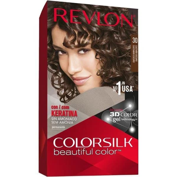 Tinte castaño oscuro N. 30 REVLON COLORSILK, caja 1 ud - 1 ud - Imagen del producto en Findit