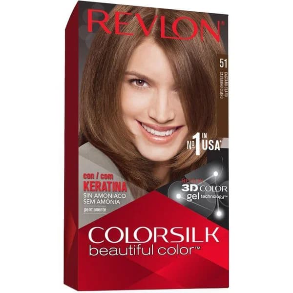 Tinte castaño claro N.51 REVLON COLORSILK, caja 1 ud - 1 ud - Imagen del producto en Findit