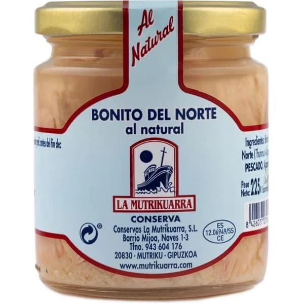 Bonito del norte al natural LA MUTRIKUARRA, frasco 150 g - 1 ud - Imagen del producto en Findit