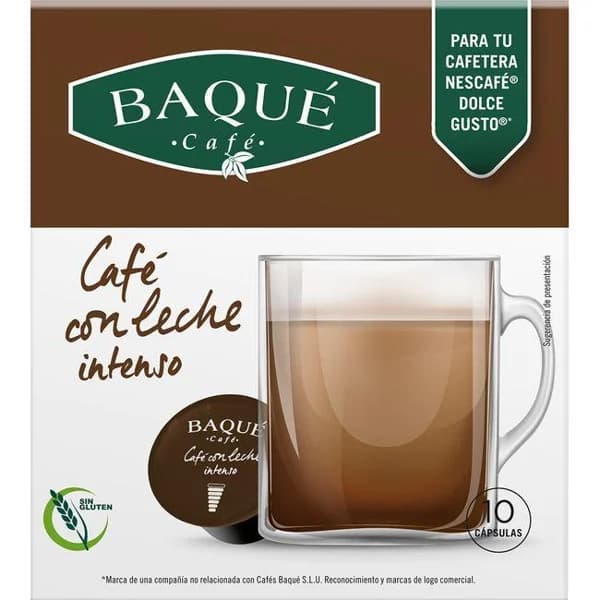 Café con leche intenso compatible Dolce Gusto BAQUÉ, caja 10 uds - 10 ud - Imagen del producto en Findit