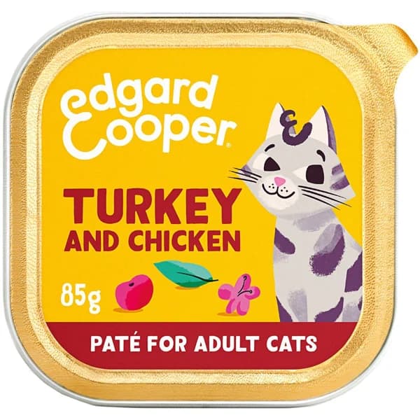 Alimento de pavo y pollo gato adulto EDGARD&COOPER, tarrina 85 g - 1 ud - Imagen del producto en Findit