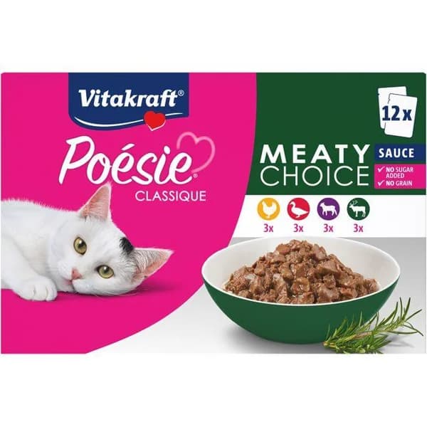Sobre carne en salsa gato POESIE, pack 12x85 g - 1 ud - Imagen del producto en Findit